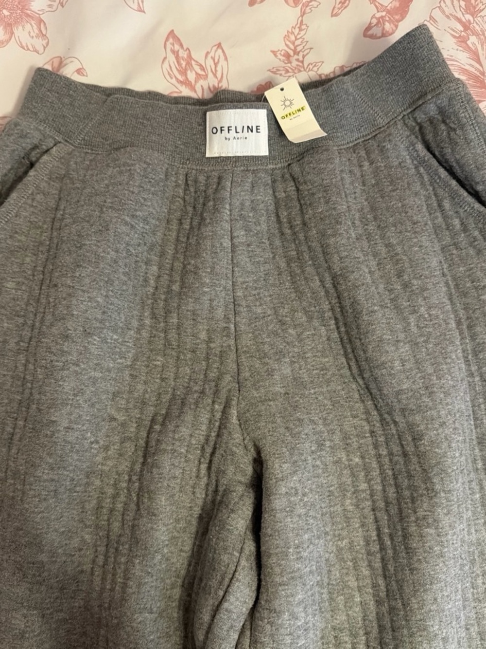 aerie Gray Ribbed OFFLINE Lounge Pants